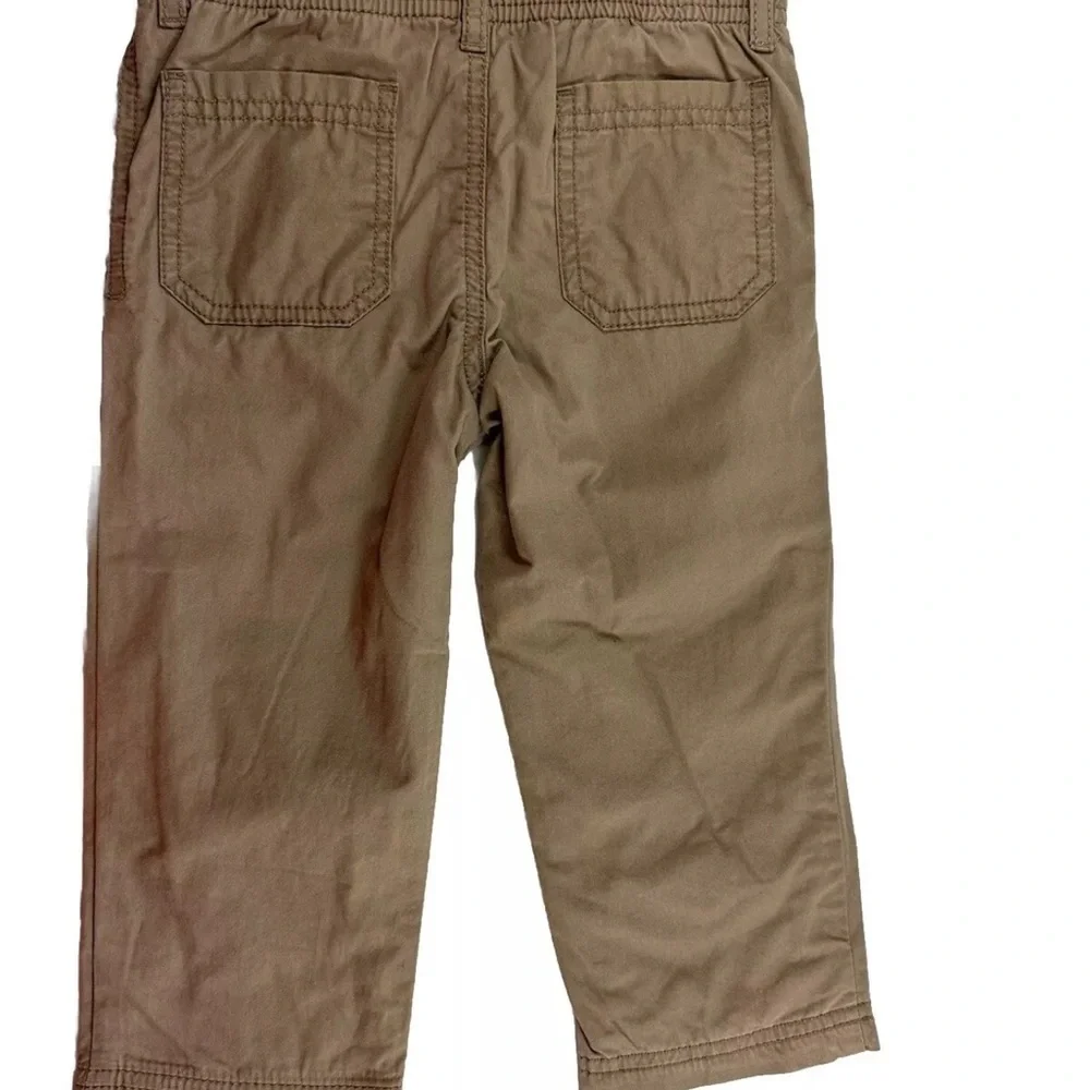NWT Carter’s  Boy’s 24 Months Pants Brown Khaki Cotton Pull On Lined